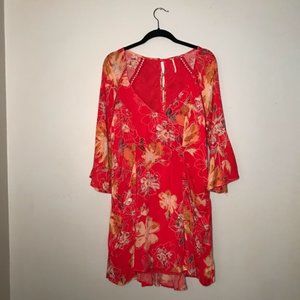FREE PEOPLE  FLORAL DRESS, SIZE 8, POCKETS